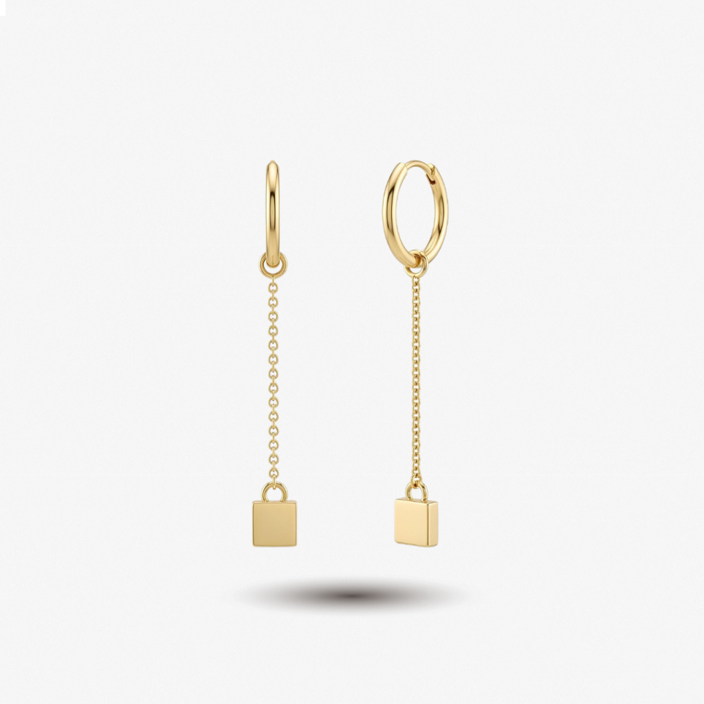 Flow Drop Square Earring
