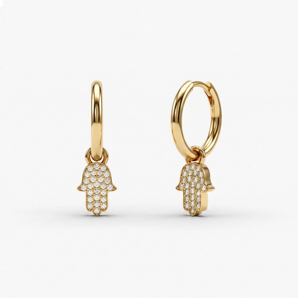 Flow Hamsa Studded Earring